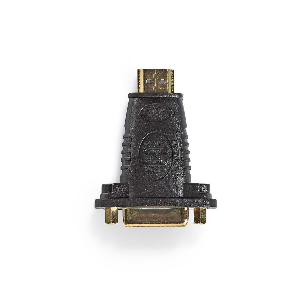 HDMI™ Adapter | HDMI™ Connector | DVI-D 24+1-Pin Female | Gold Plated | Straight | ABS | Black | 1 pc. | Plastic bag