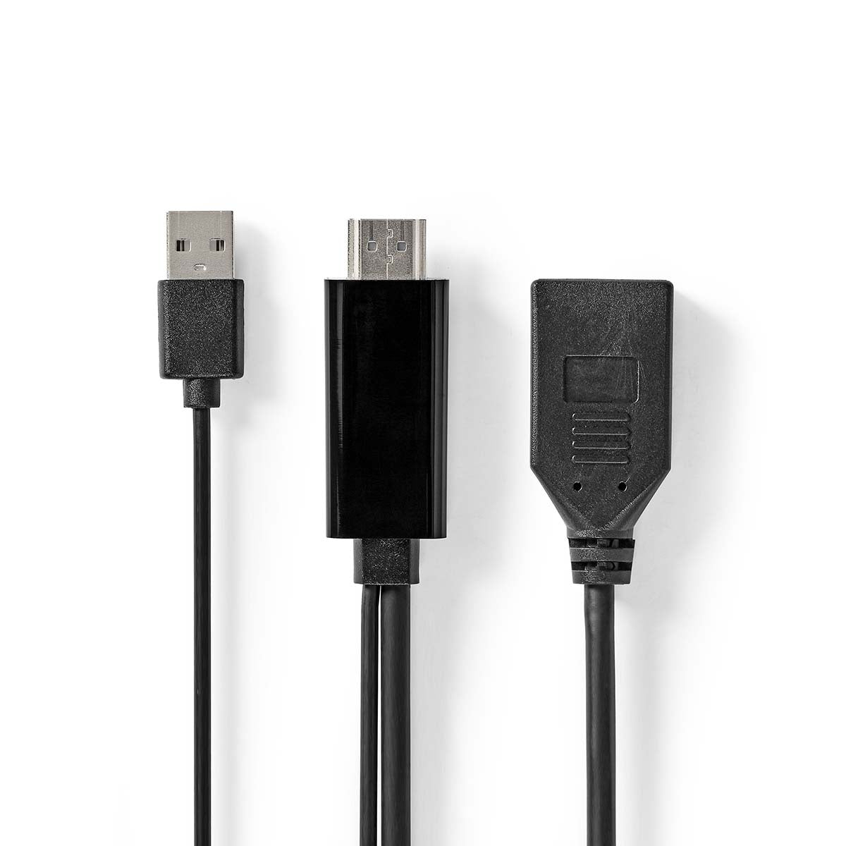 HDMI™ Adapter | HDMI™ Connector | DisplayPort Male | Nickel Plated | Straight | PVC | Black | 1 pc. | Envelope
