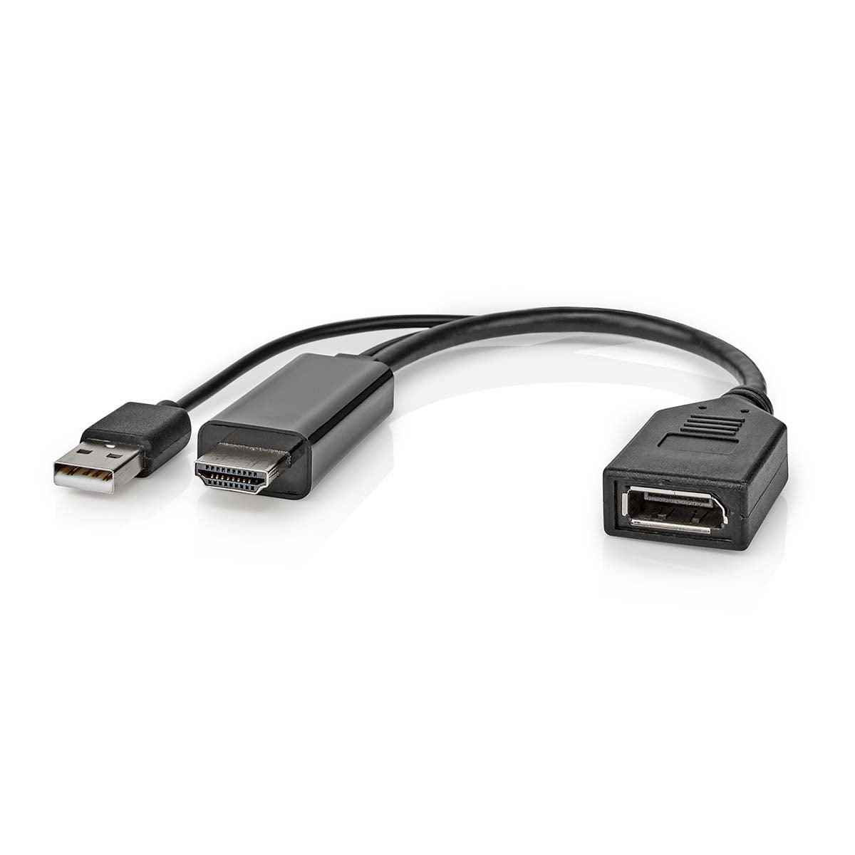HDMI™ Adapter | HDMI™ Connector | DisplayPort Male | Nickel Plated | Straight | PVC | Black | 1 pc. | Envelope