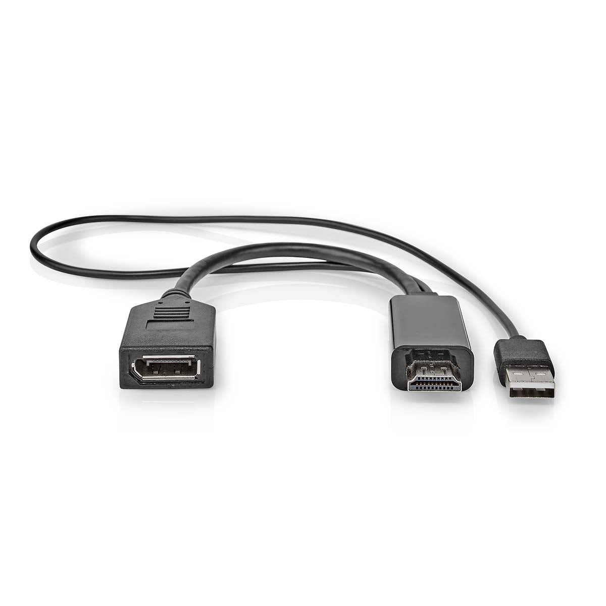 HDMI™ Adapter | HDMI™ Connector | DisplayPort Male | Nickel Plated | Straight | PVC | Black | 1 pc. | Envelope