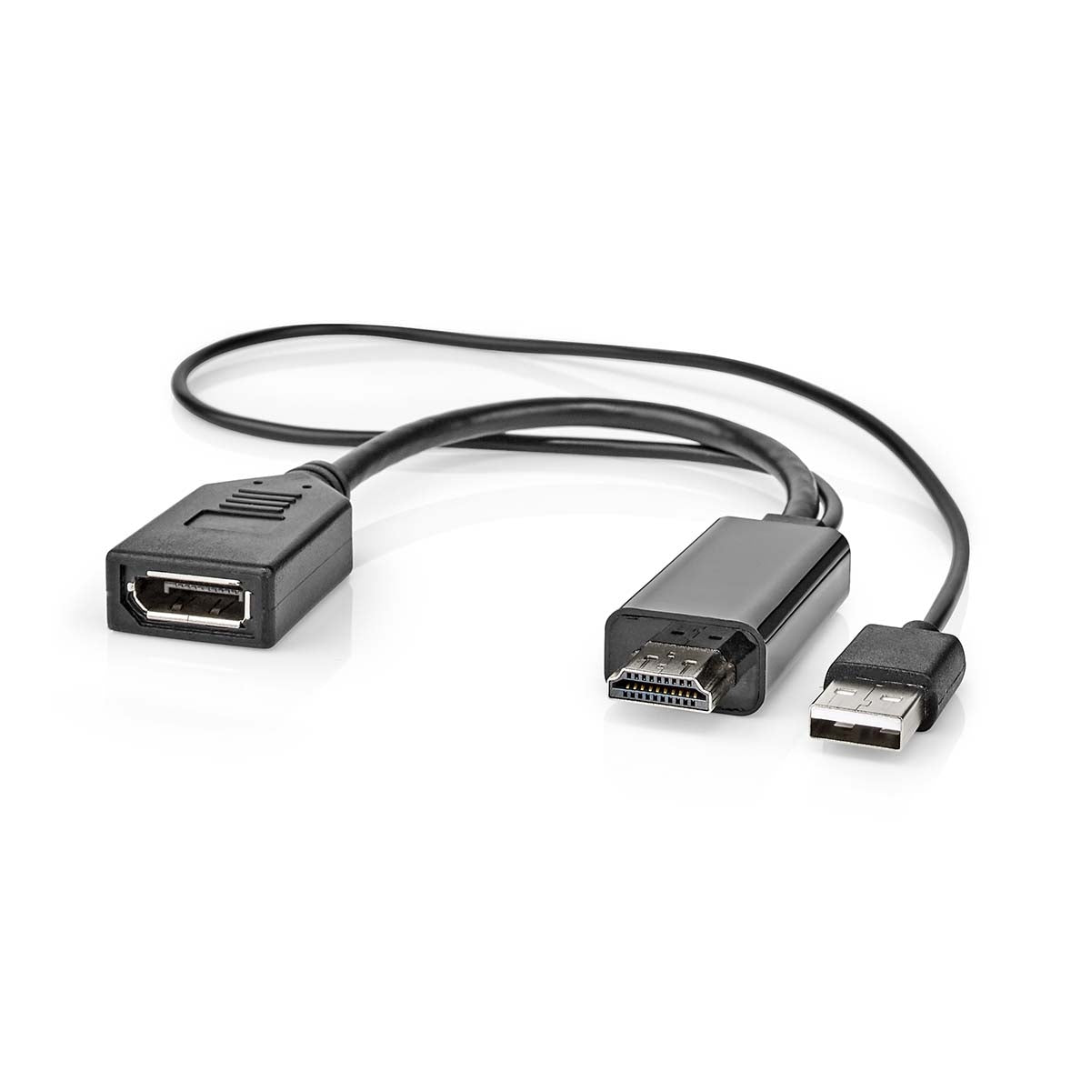 HDMI™ Adapter | HDMI™ Connector | DisplayPort Male | Nickel Plated | Straight | PVC | Black | 1 pc. | Envelope