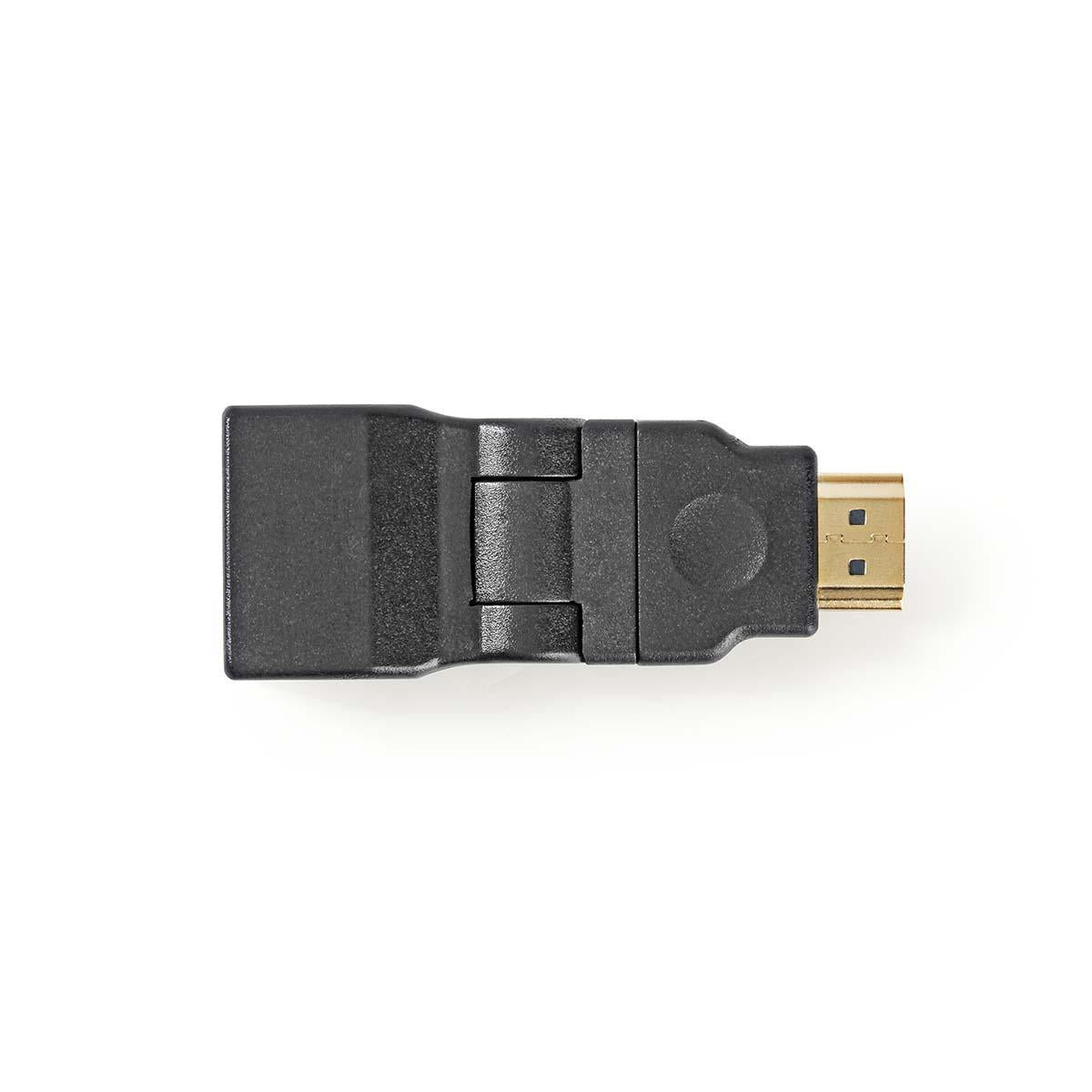 HDMI™ Adapter | HDMI™ Connector | HDMI™ Female | Gold Plated | Twisting | ABS | Black | 1 pc. | Envelope