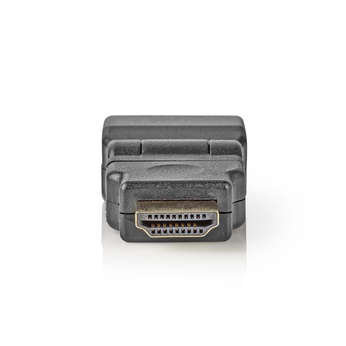 HDMI™ Adapter | HDMI™ Connector | HDMI™ Female | Gold Plated | Twisting | ABS | Black | 1 pc. | Envelope