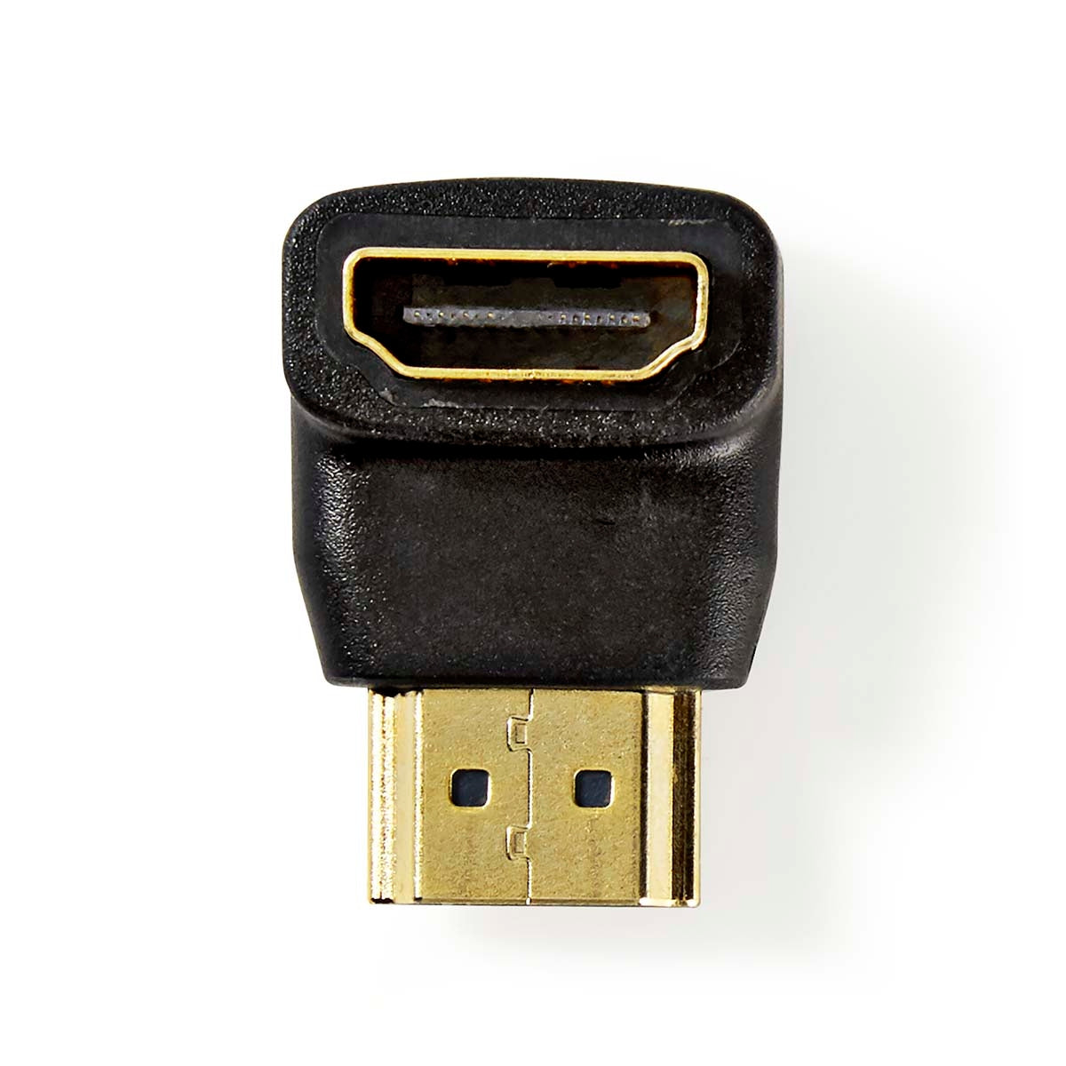 HDMI™ Adapter | HDMI™ Connector | HDMI™ Output | Gold Plated | Angled 90° | ABS | Black | 1 pc. | Box