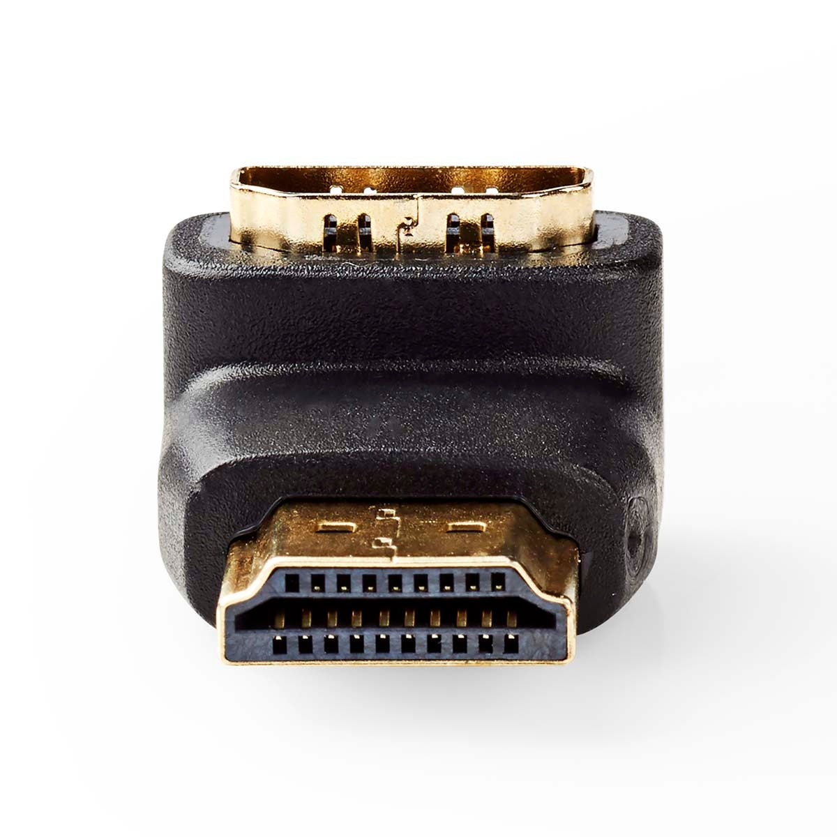 HDMI™ Adapter | HDMI™ Connector | HDMI™ Output | Gold Plated | Angled 90° | ABS | Black | 1 pc. | Box