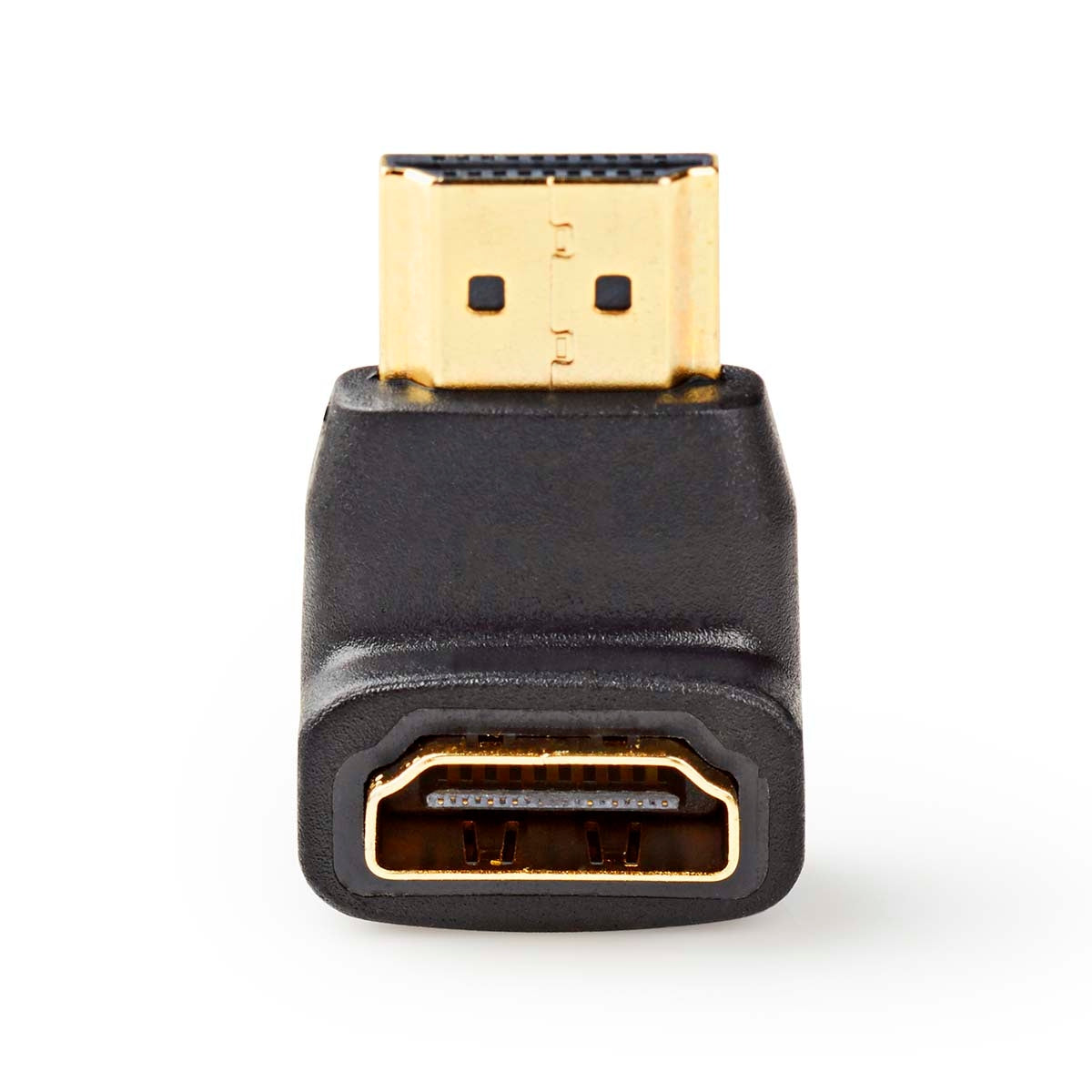 HDMI™ Adapter | HDMI™ Connector | HDMI™ Output | Gold Plated | Angled 90° | ABS | Black | 1 pc. | Box