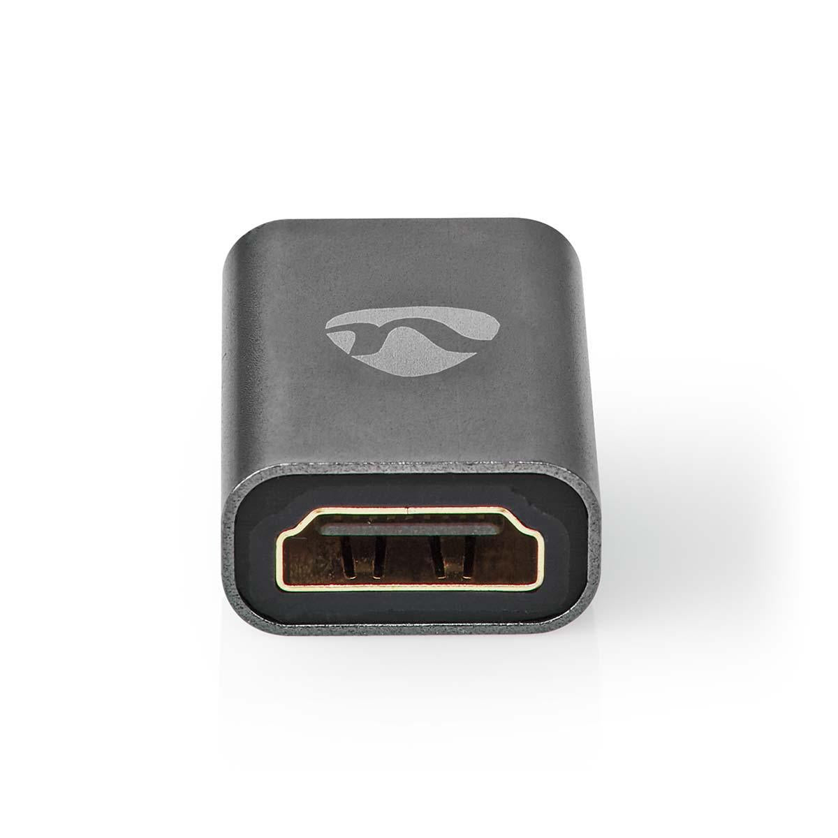 HDMI™ Adapter | HDMI™ Male / HDMI™ Micro connector | HDMI™ Female / HDMI™ Output | Gold Plated | Straight | Aluminum | Gray With Metal | 1 pc. | Carton with covered window