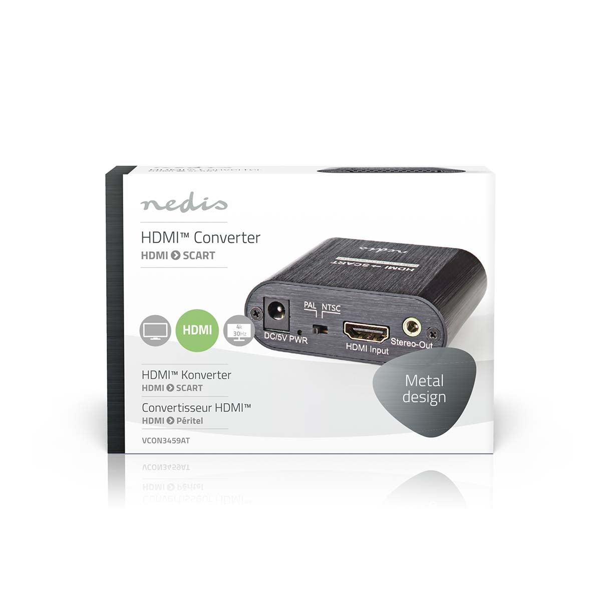 HDMI™ Converter | HDMI™ input | SCART Female | One way | 480i | 18 Gbps | Metal | Anthracite