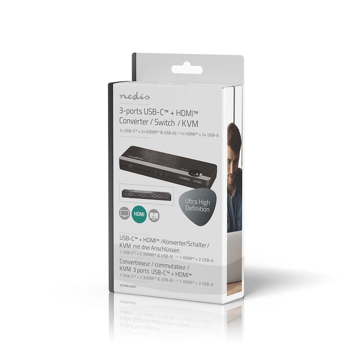 HDMI™ Converter | USB-C™ Female / 2x HDMI™ Input / 4x USB A Female | 1x HDMI™ Output | 1-way | 4K@60Hz | 18 Gbps | ABS | Anthracite