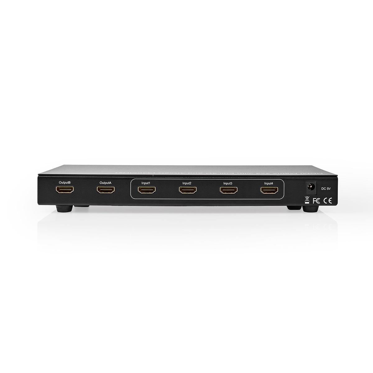 HDMI™ Matrix Switch | 4 x 2 port(s) | 4x HDMI™ Input | 2x HDMI™ Output | 4K@30Hz | 3.4 Gbps | Remote controlled | Metal | Anthracite