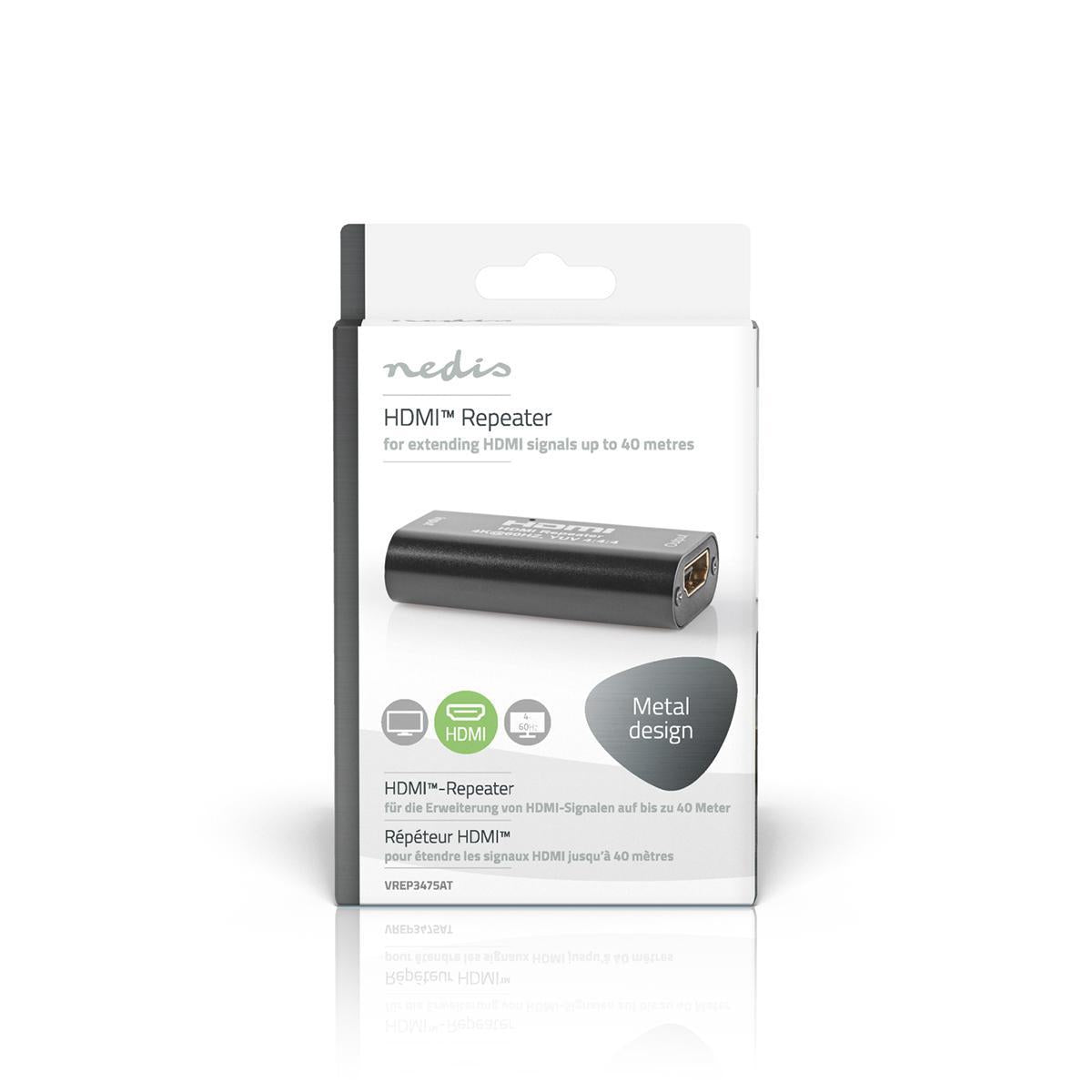 HDMI™ Repeater | 40.0 m | 4K@60Hz | 18 Gbps | Metal | Anthracite