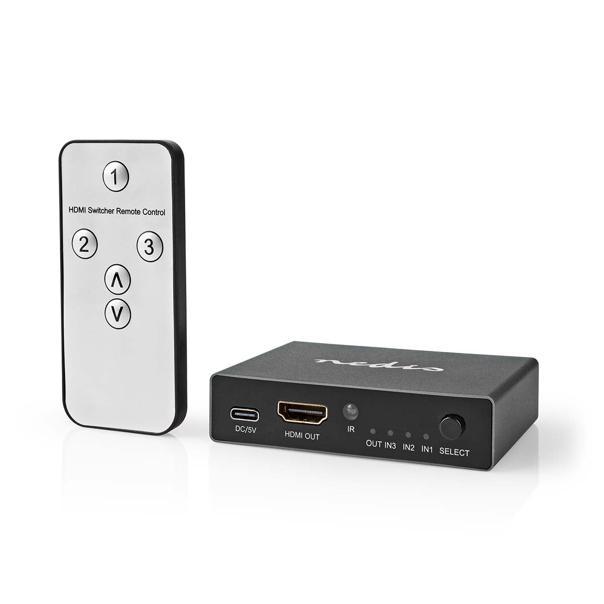 HDMI™ Switch | 3-Port port(s) | 3x HDMI™ Input | HDMI™ output | 8K@60Hz | 45 Gbps | Remote controlled | Aluminum | Anthracite