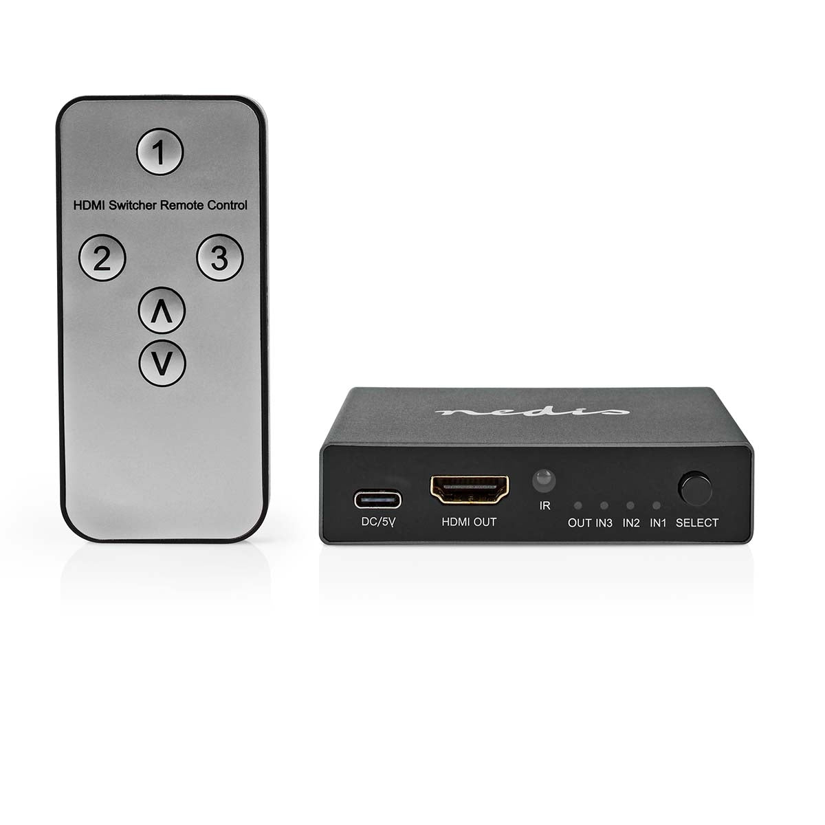 HDMI™ Switch | 3-Port port(s) | 3x HDMI™ Input | HDMI™ output | 8K@60Hz | 45 Gbps | Remote controlled | Aluminum | Anthracite