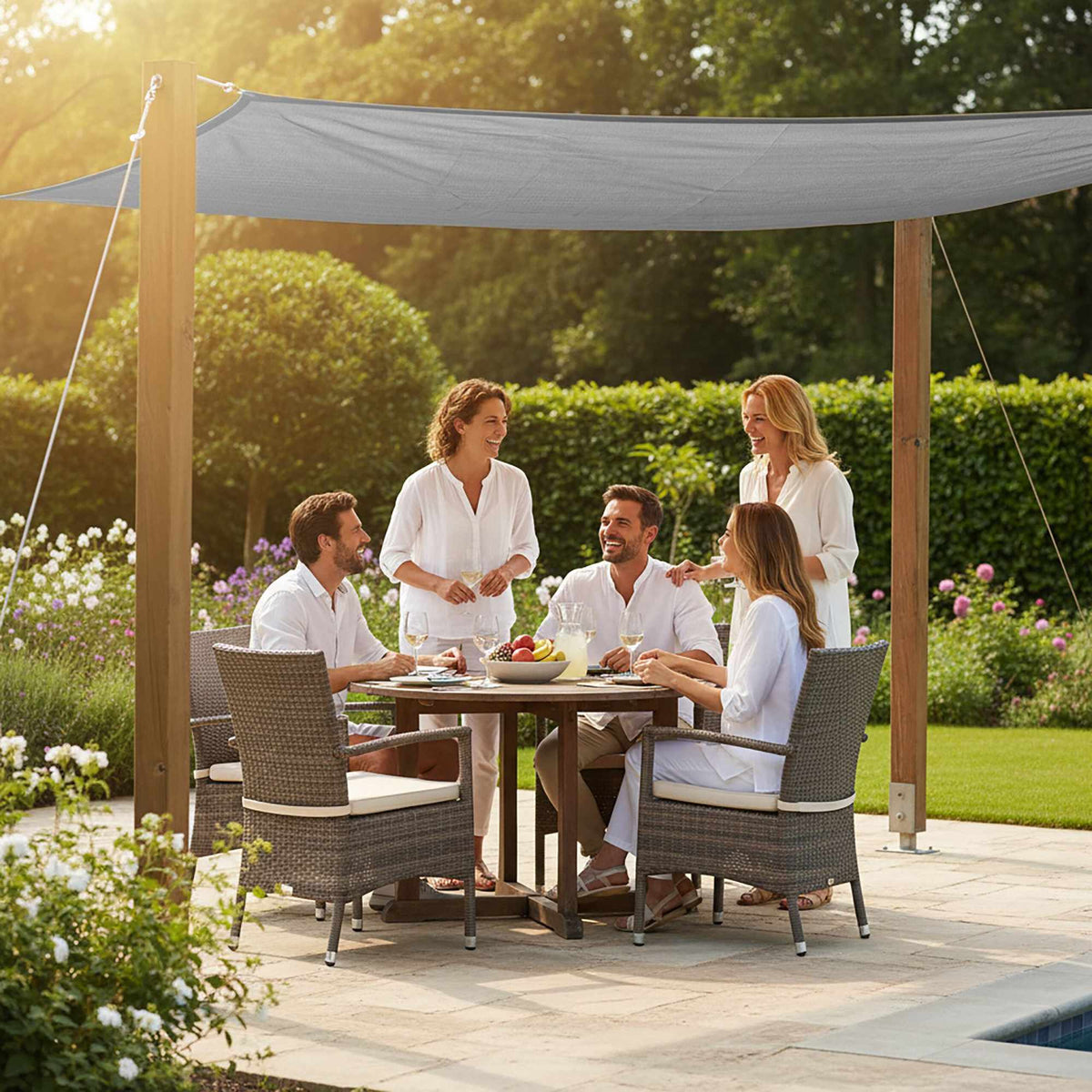 HDPE Shade Sail with Eyelets – Sun Protection, Various Sizes