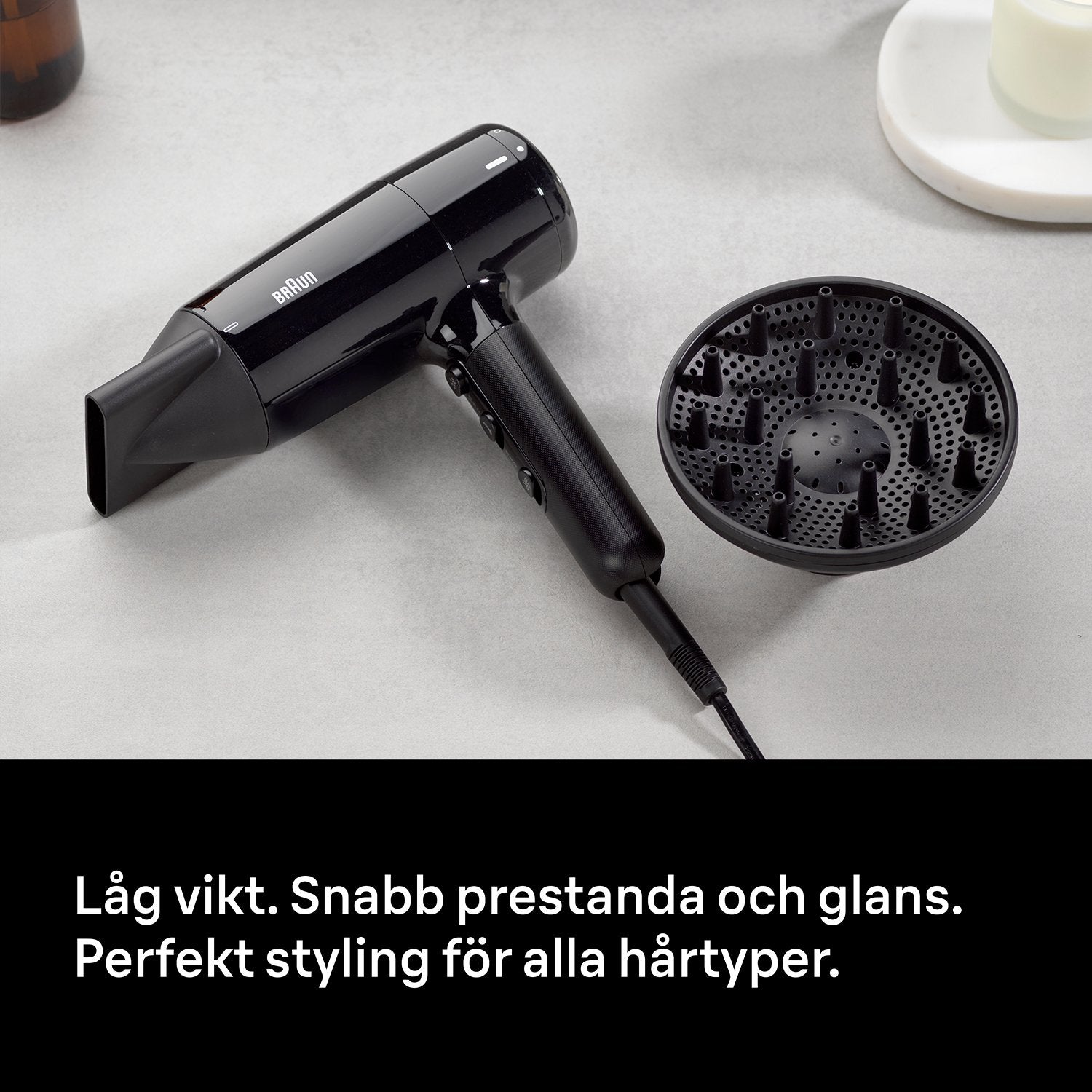 Hair Dryer 2200W, Ionic, 3 Heat 2 Speed, 2 Attachments