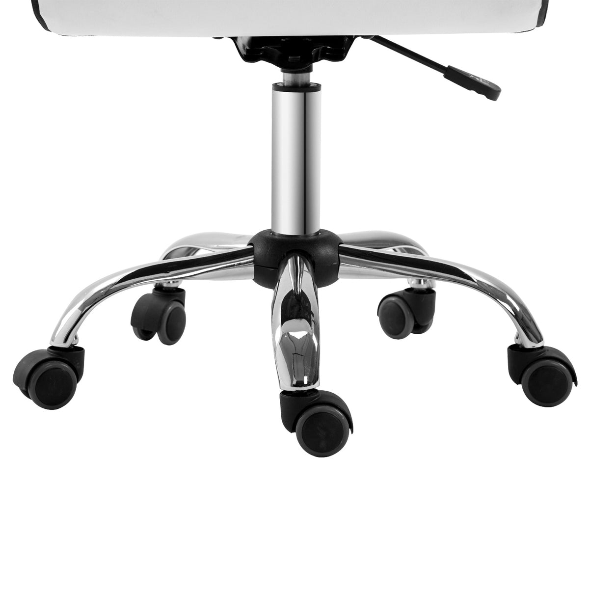 Hairdressing Chair, Salon Chair, Swivel Chair, Height-Adjustable, With Backrest, Steel, Pu, White, 48X52X78-90 Cm