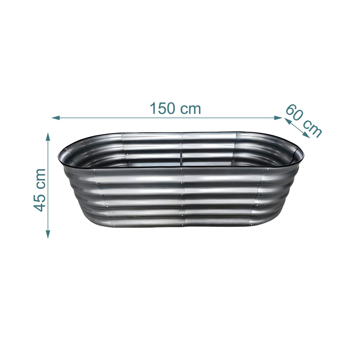 Half-Round Galvanized Metal Raised Garden Bed