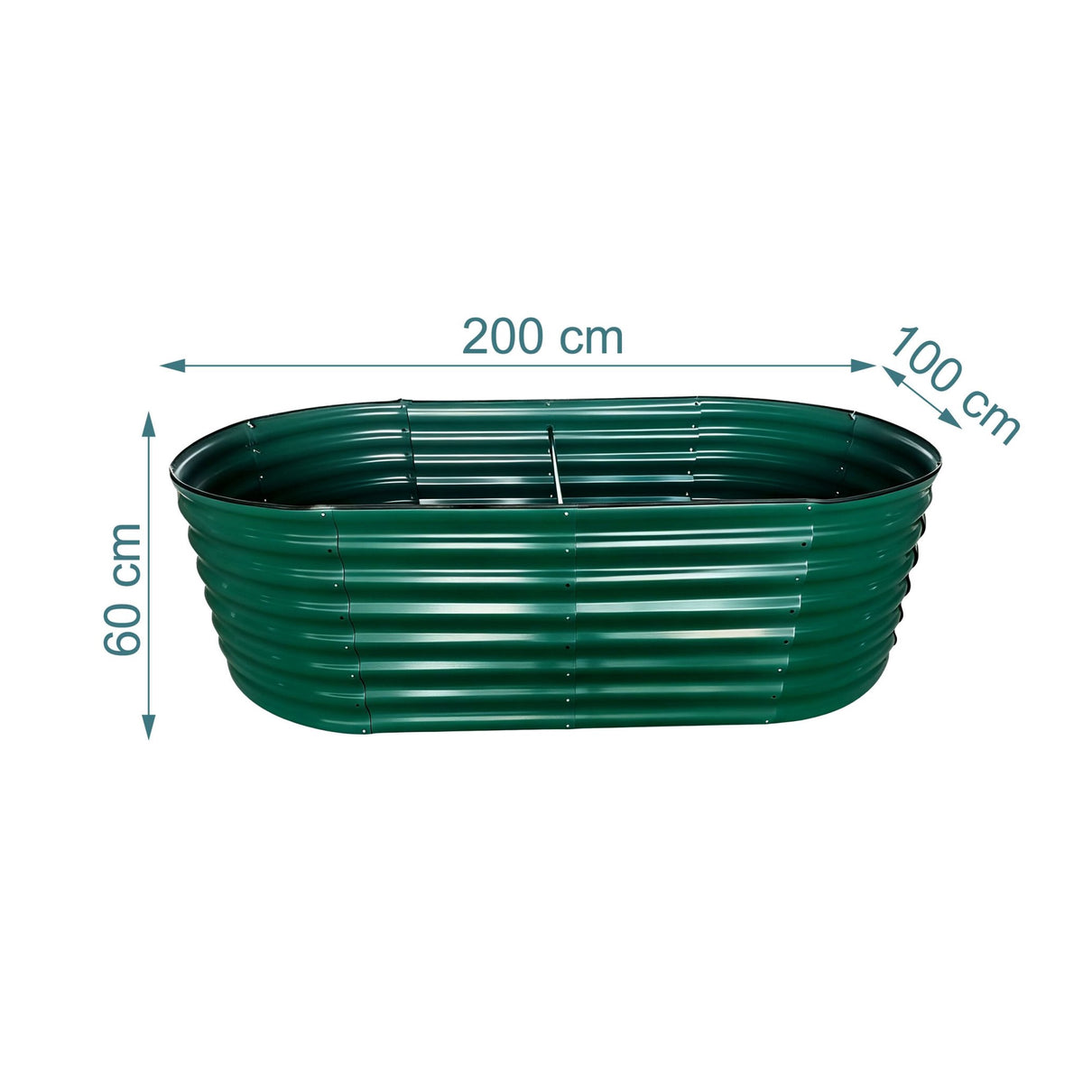 Half-Round Galvanized Metal Raised Garden Bed