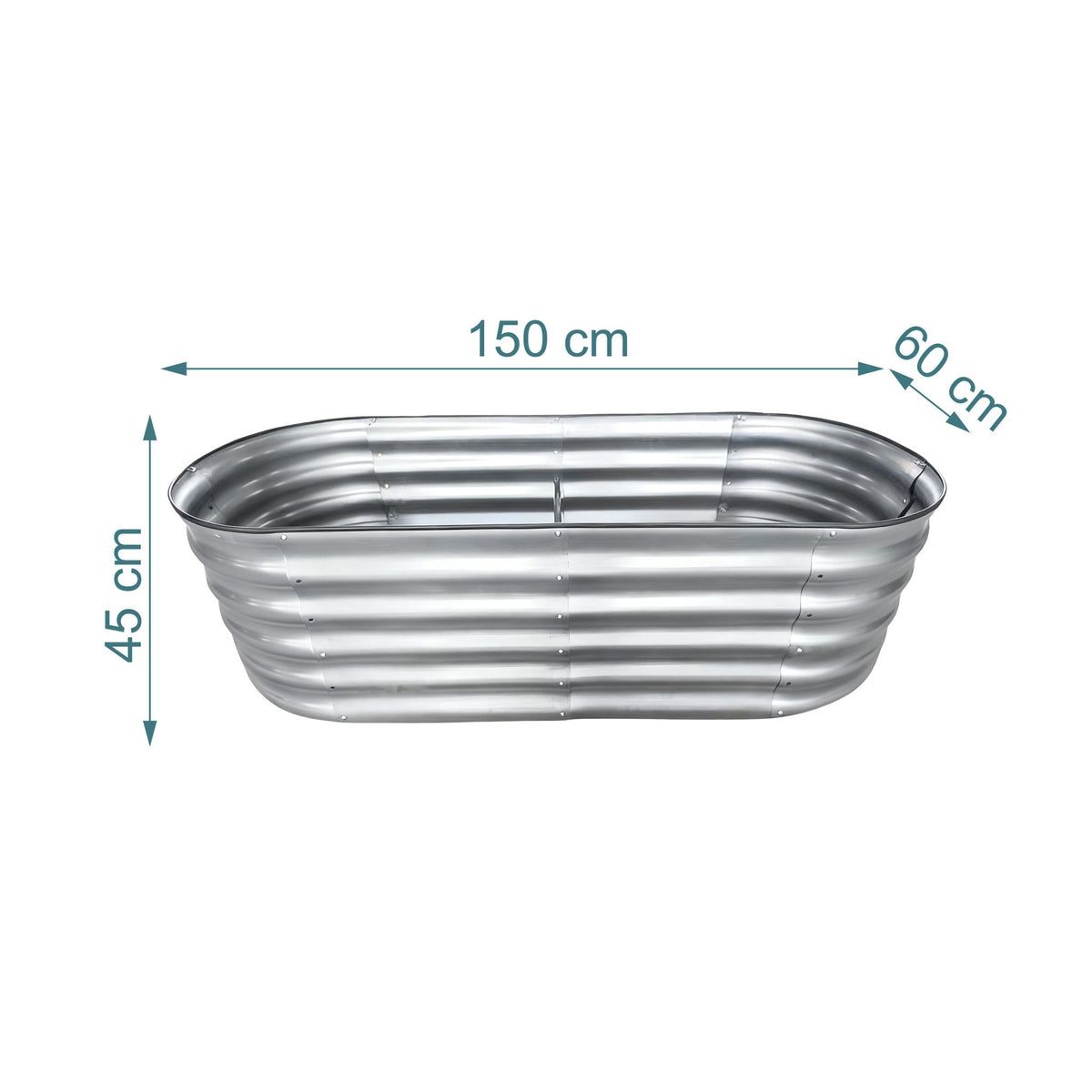 Half-Round Galvanized Metal Raised Garden Bed