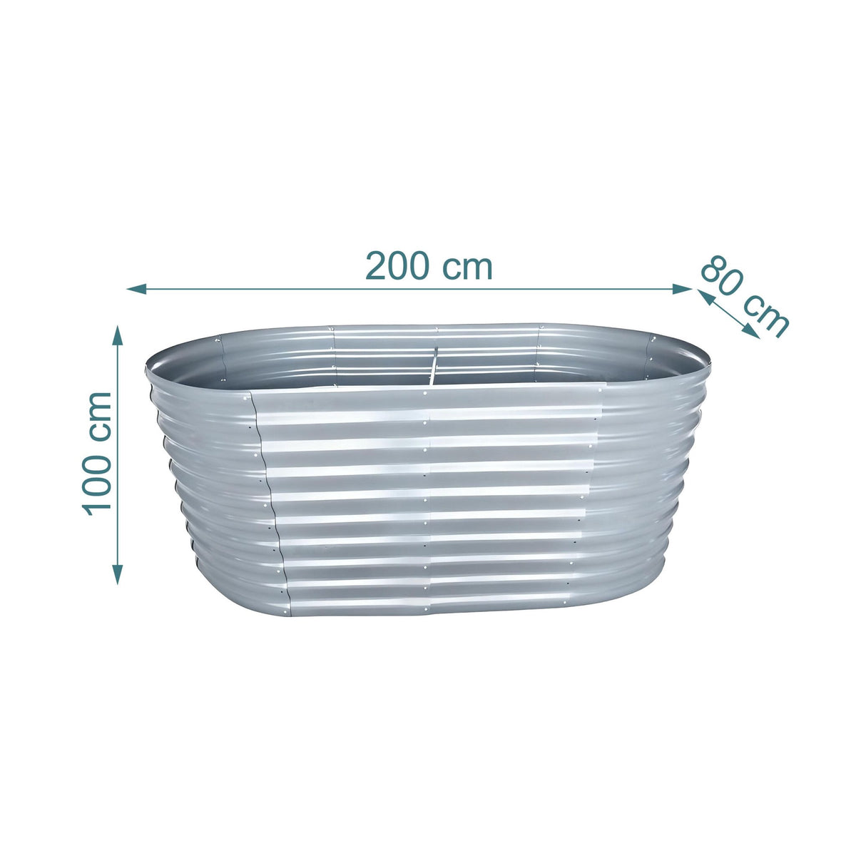 Half-Round Galvanized Metal Raised Garden Bed