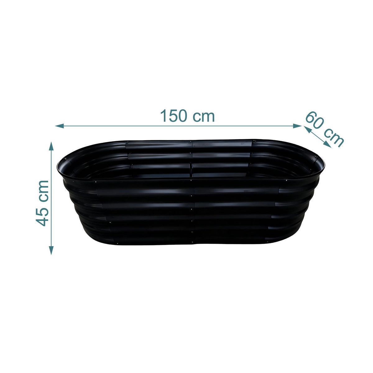Half-Round Metal Raised Garden Bed, Galvanized