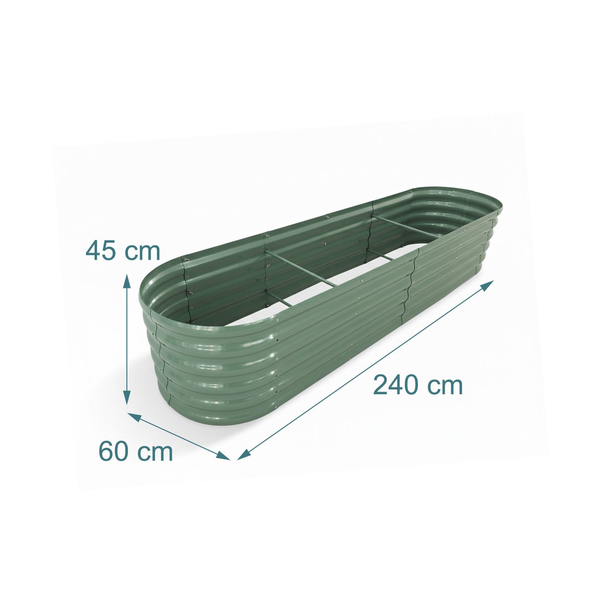 Half-Round Metal Raised Garden Bed, XXL, Weatherproof
