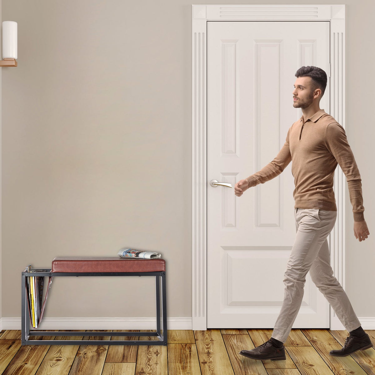 Hall bench with pocket