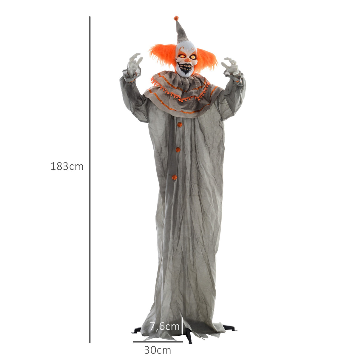 Halloween Clown Decoration, Touch-Activated, Glowing Eyes