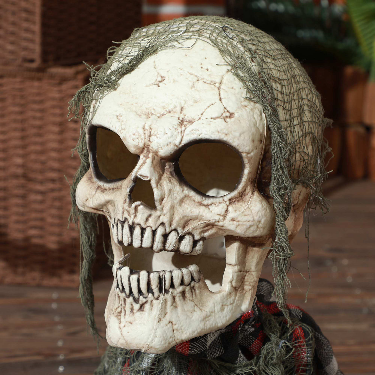 Halloween Groundbreaker Skeleton, Bendable Arms, Glowing Eyes
