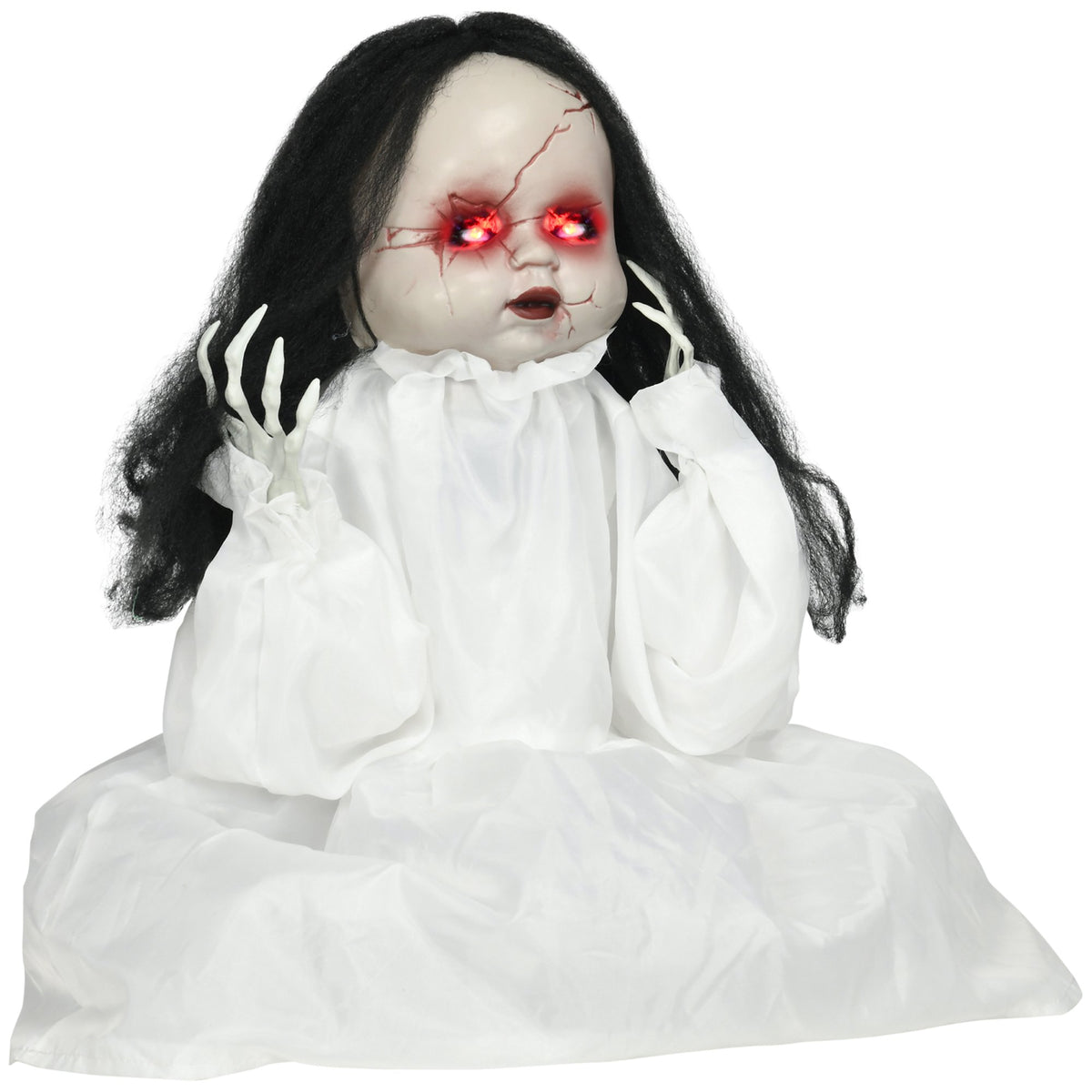 Halloween Horror Doll with LED Eyes, Sound & Motion Sensor, 60 cm