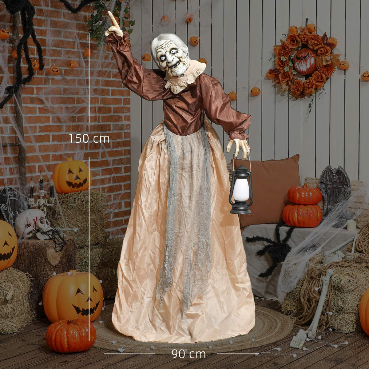 Halloween Witch Decoration, 150 cm, LED Lights, Sound