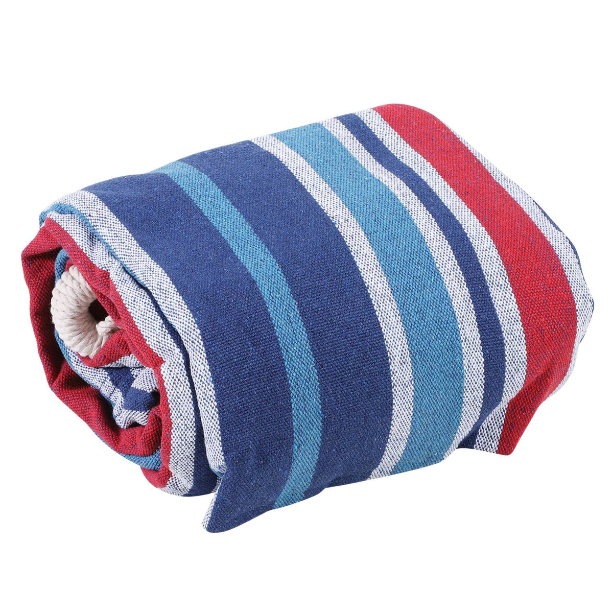 Hammock 310 X 150 Cm Outdoor Rod Hammock With Carry Bag Load Capacity Up To 180 Kg Portable Breathable Cotton Blue + Red