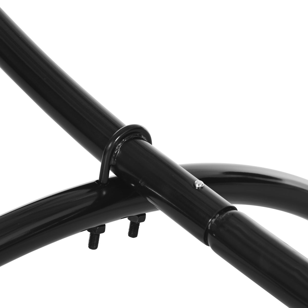 Hammock Frame For Hammock 3M Hammock Stand With Pull Rope Garden Beach Steel Frame Black 300 X 90 X 100 Cm