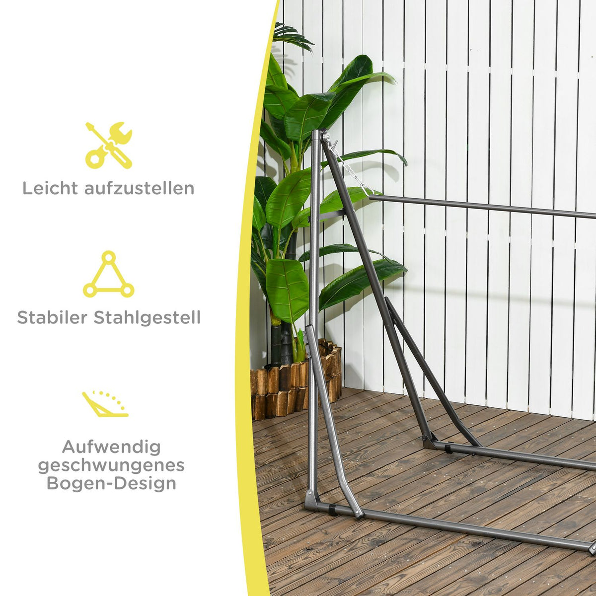 Hammock Frame For Hammock, Foldable 2-In-1 Hammock Stand, Clothes Rack For Patio, Load Capacity Up To 120 Kg, 290 X 92 X 88Cm