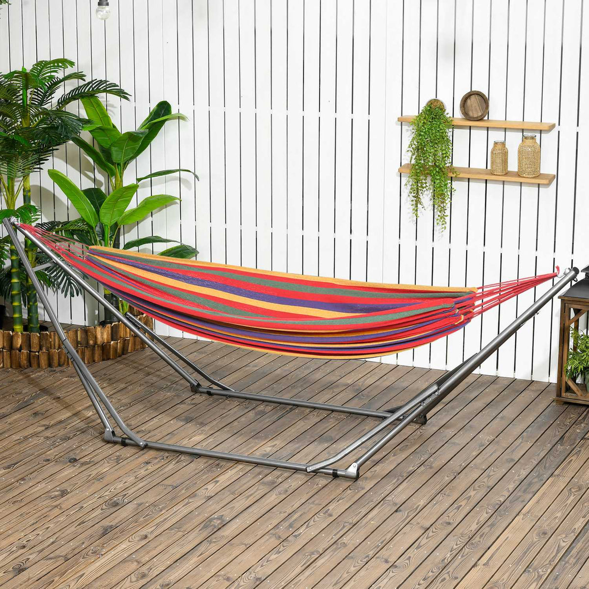 Hammock Frame For Hammock, Foldable 2-In-1 Hammock Stand, Clothes Rack For Patio, Load Capacity Up To 120 Kg, 290 X 92 X 88Cm