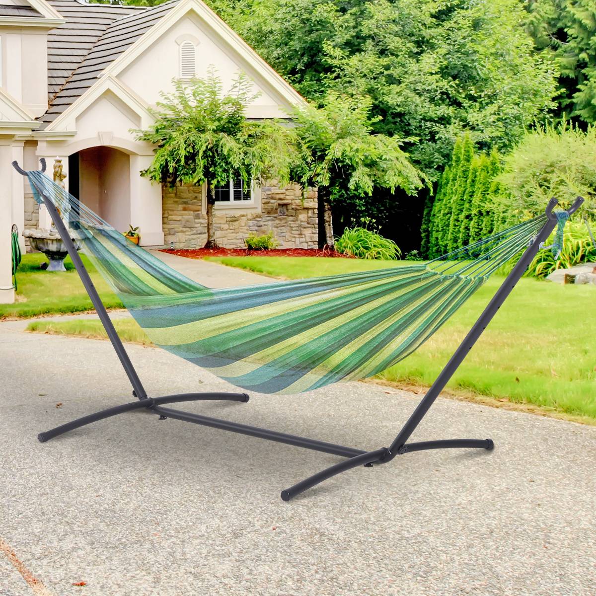 Hammock Frame For Hammock Hammock Stand With Hooks Garden Beach Metal 280 X 120 X 110 Cm Up To 120 Kg