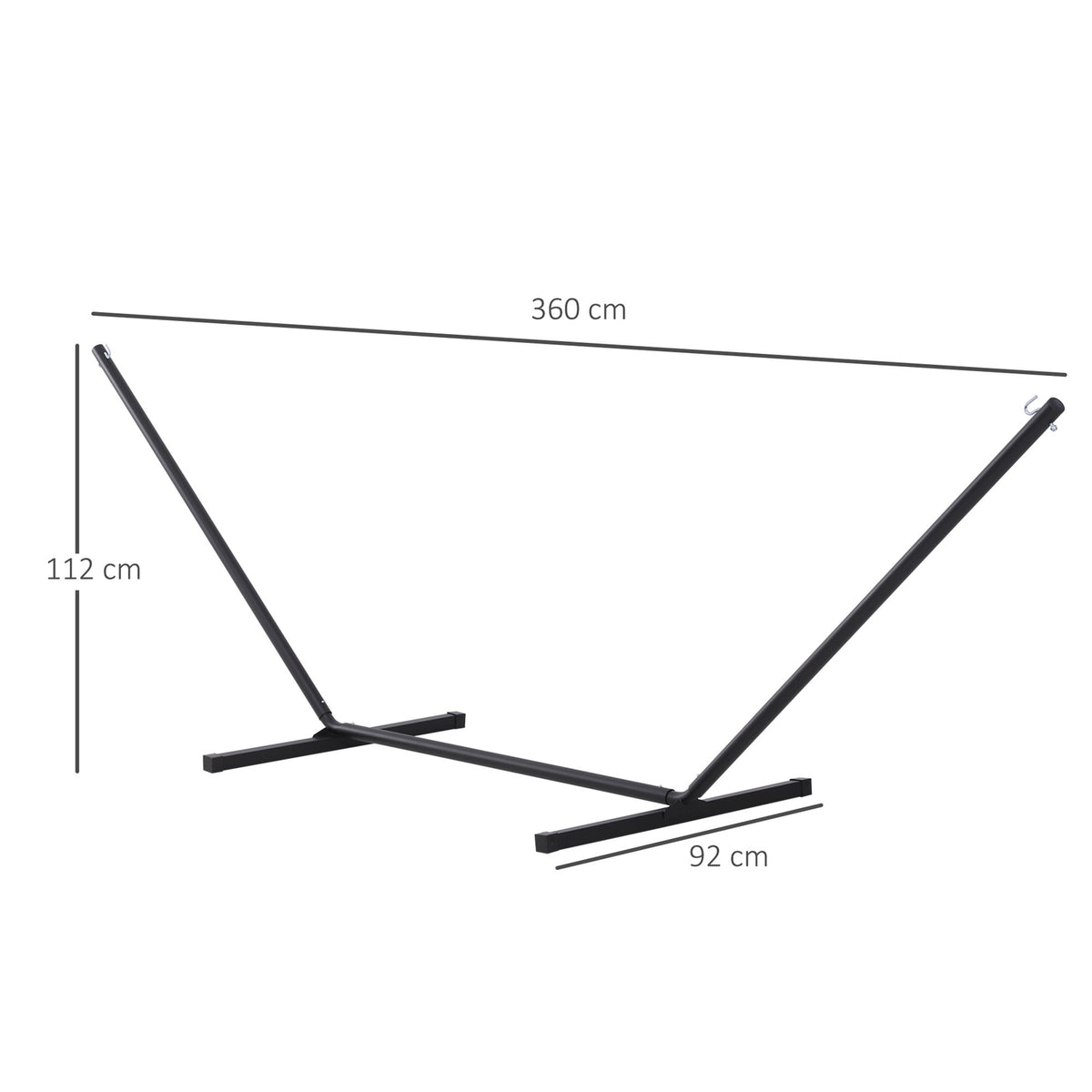 Hammock Frame For Hammocks Hammock Stand With Hooks Garden Beach Metal 360 X 92 X 115 Cm Up To 120 Kg