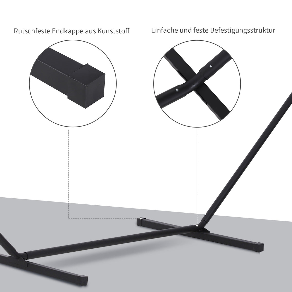 Hammock Frame For Hammocks Hammock Stand With Hooks Garden Beach Metal 360 X 92 X 115 Cm Up To 120 Kg