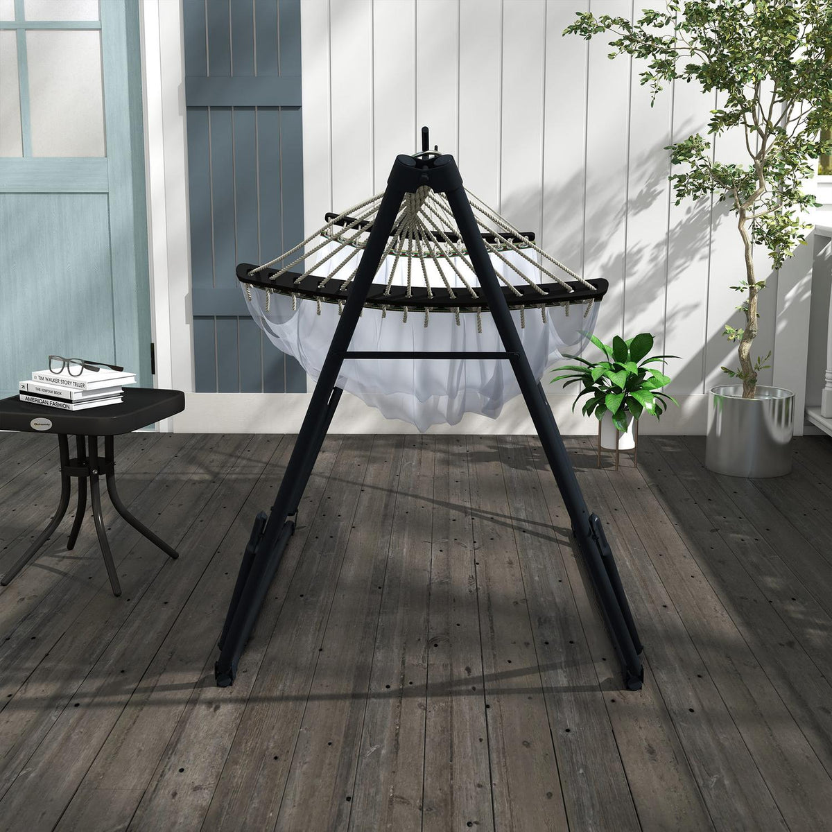 Hammock Frame, Hammock Chair Frame, Hammock Stand With Hammock, Carry Bag, Load Capacity Up To 120 Kg, Steel