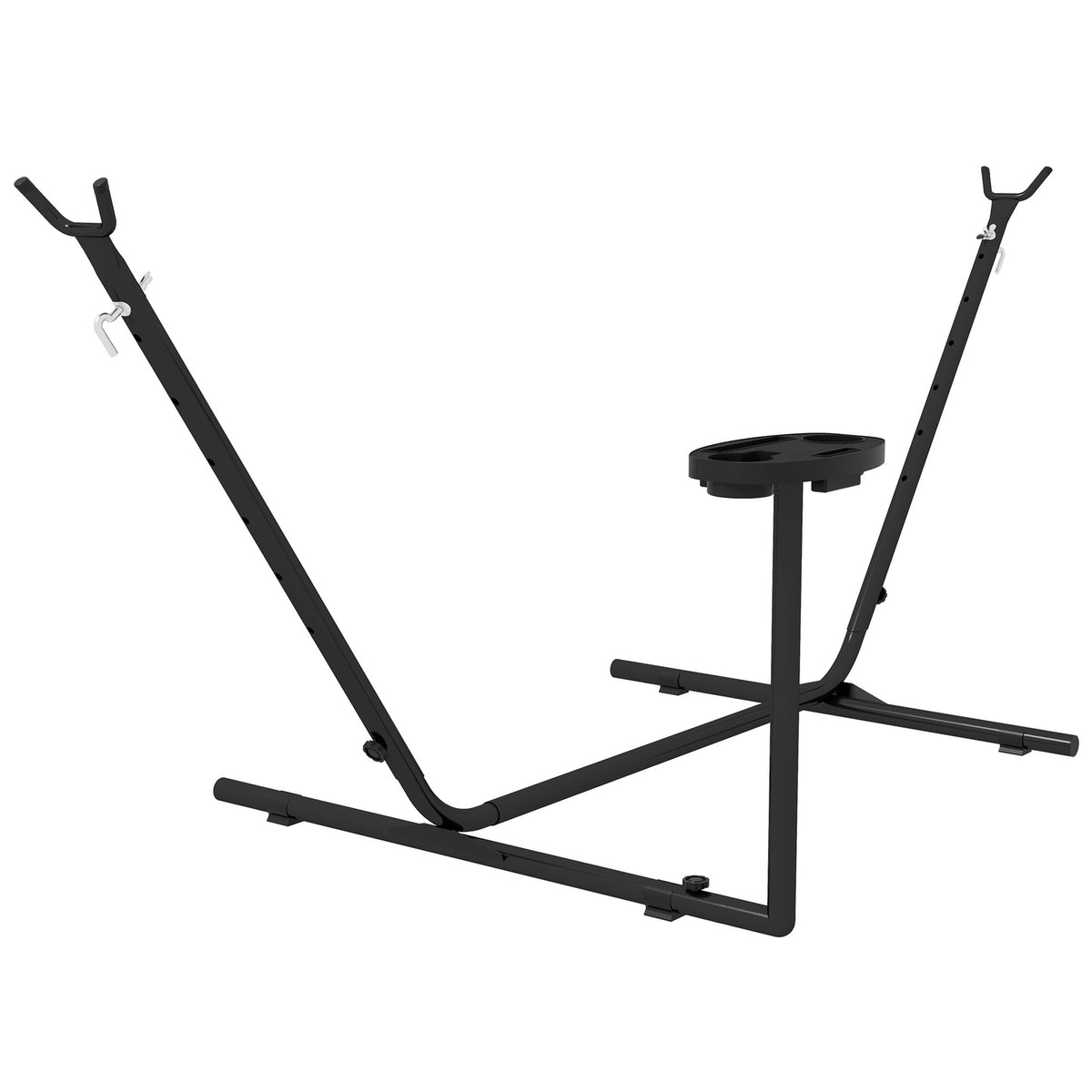 Hammock Stand, Hammock Stand With Side Shelf, Stand For Hammock, Load Capacity Up To 150 Kg, Steel, Black