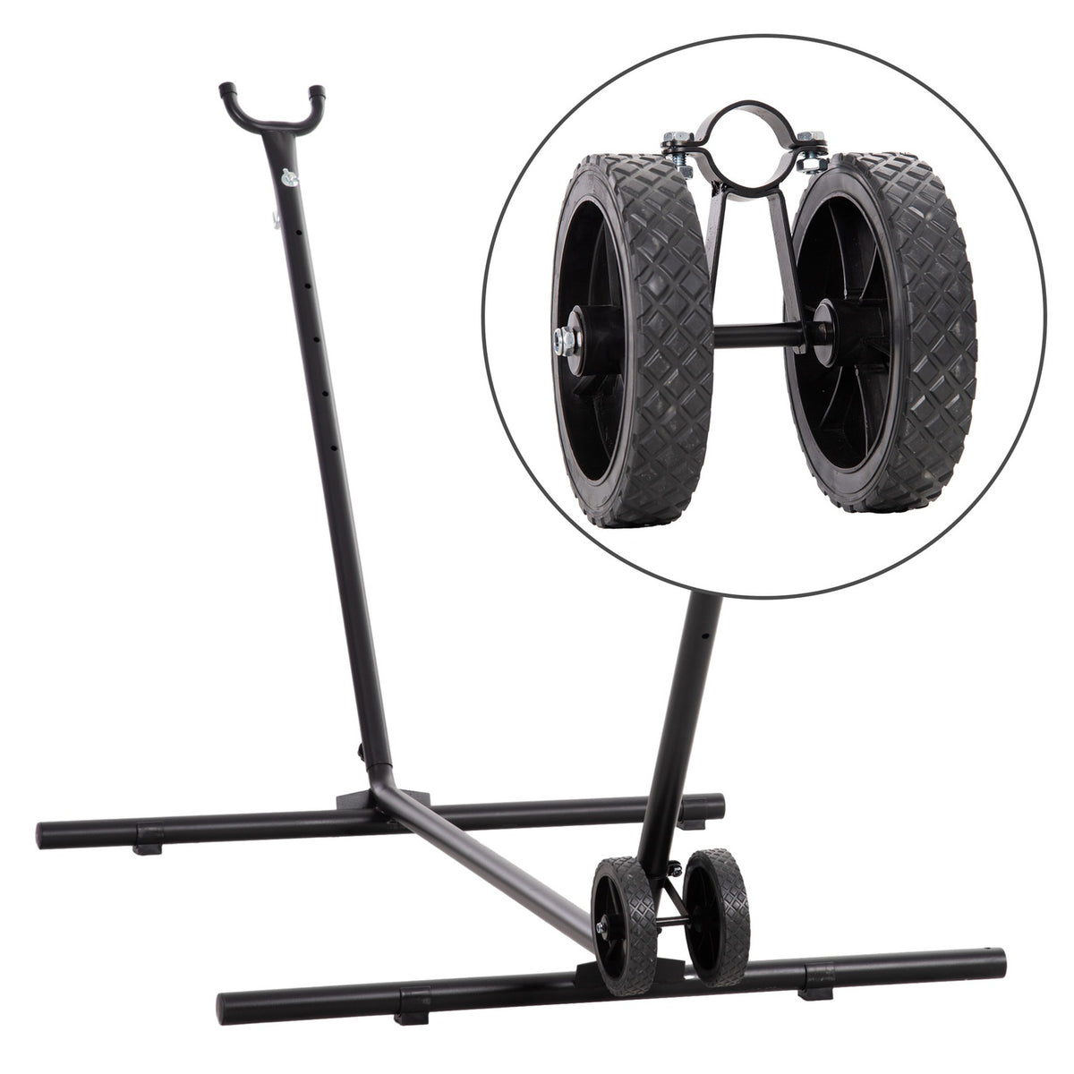 Hammock Wheel Kit Weather Resistant Portable Universal Hammock Stand Wheel 20 X 18 X 18Cm Black