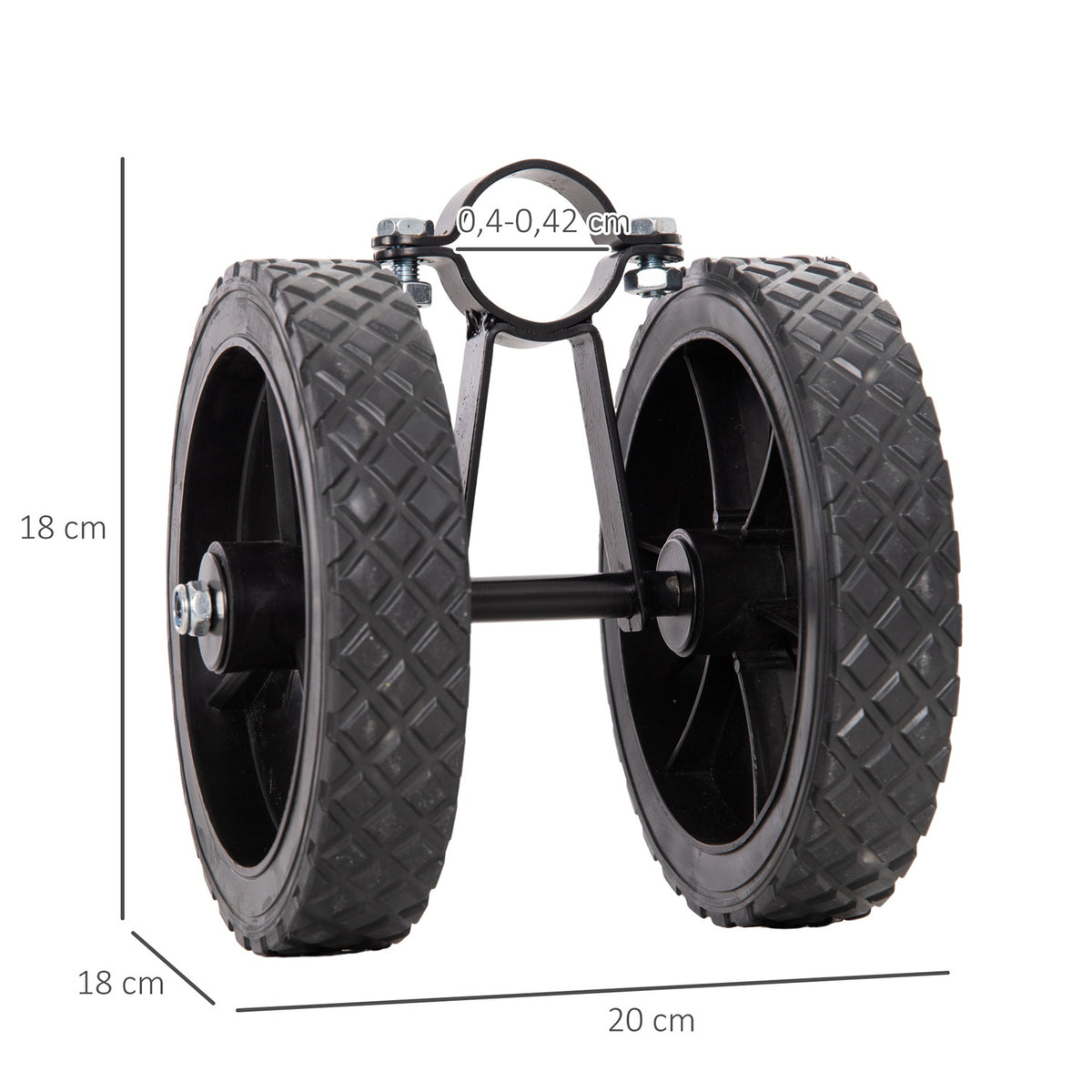 Hammock Wheel Kit Weather Resistant Portable Universal Hammock Stand Wheel 20 X 18 X 18Cm Black