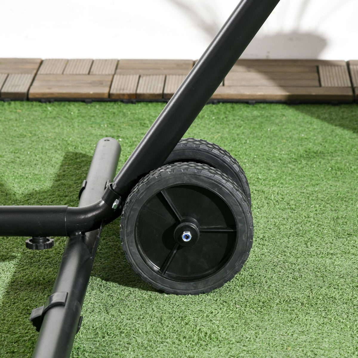 Hammock Wheel Kit Weather Resistant Portable Universal Hammock Stand Wheel 20 X 18 X 18Cm Black