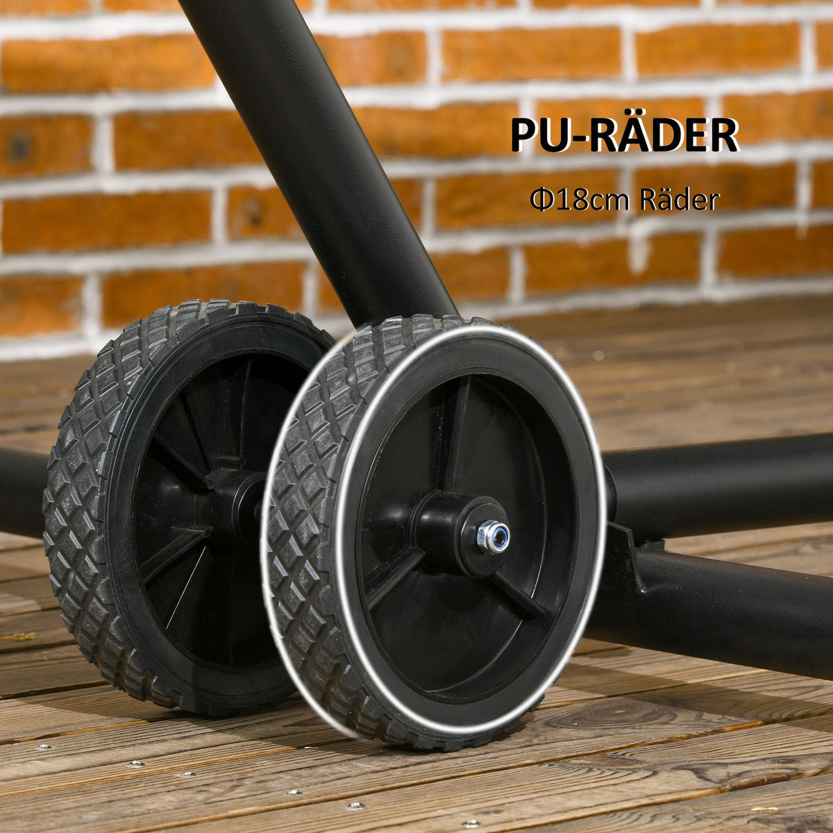 Hammock Wheel Kit Weather Resistant Portable Universal Hammock Stand Wheel 20 X 18 X 18Cm Black