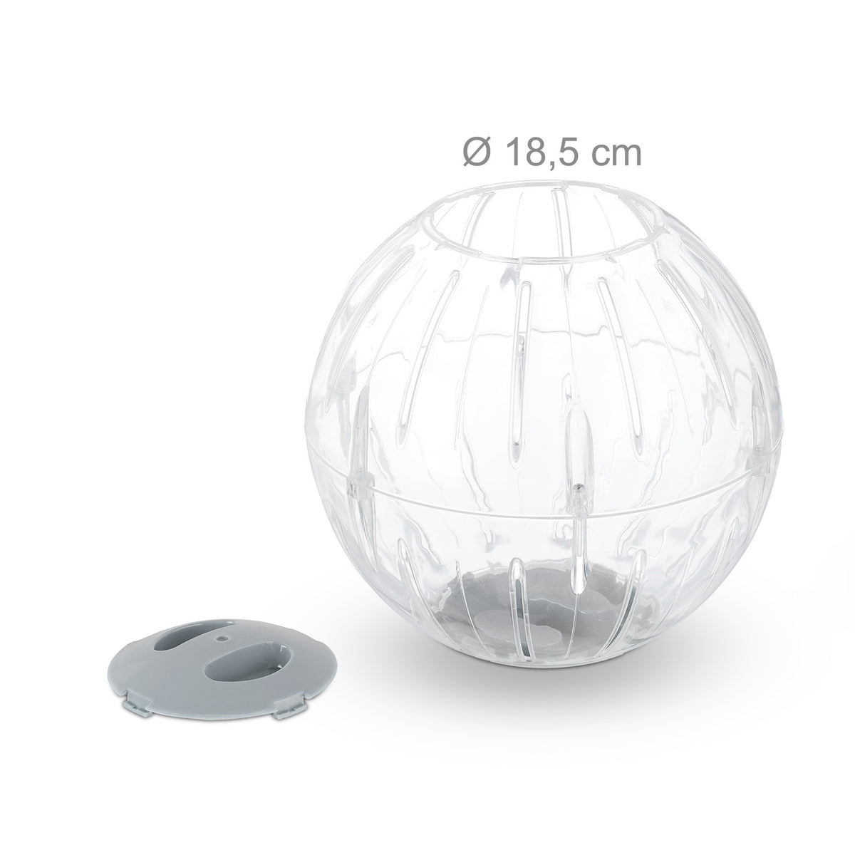 Hamster ball with gray lid