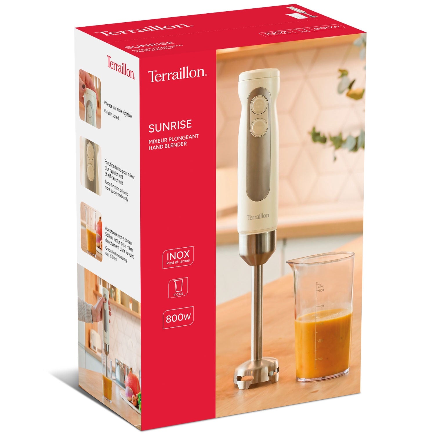 Hand Blender 800W, Stainless Steel, Turbo Function