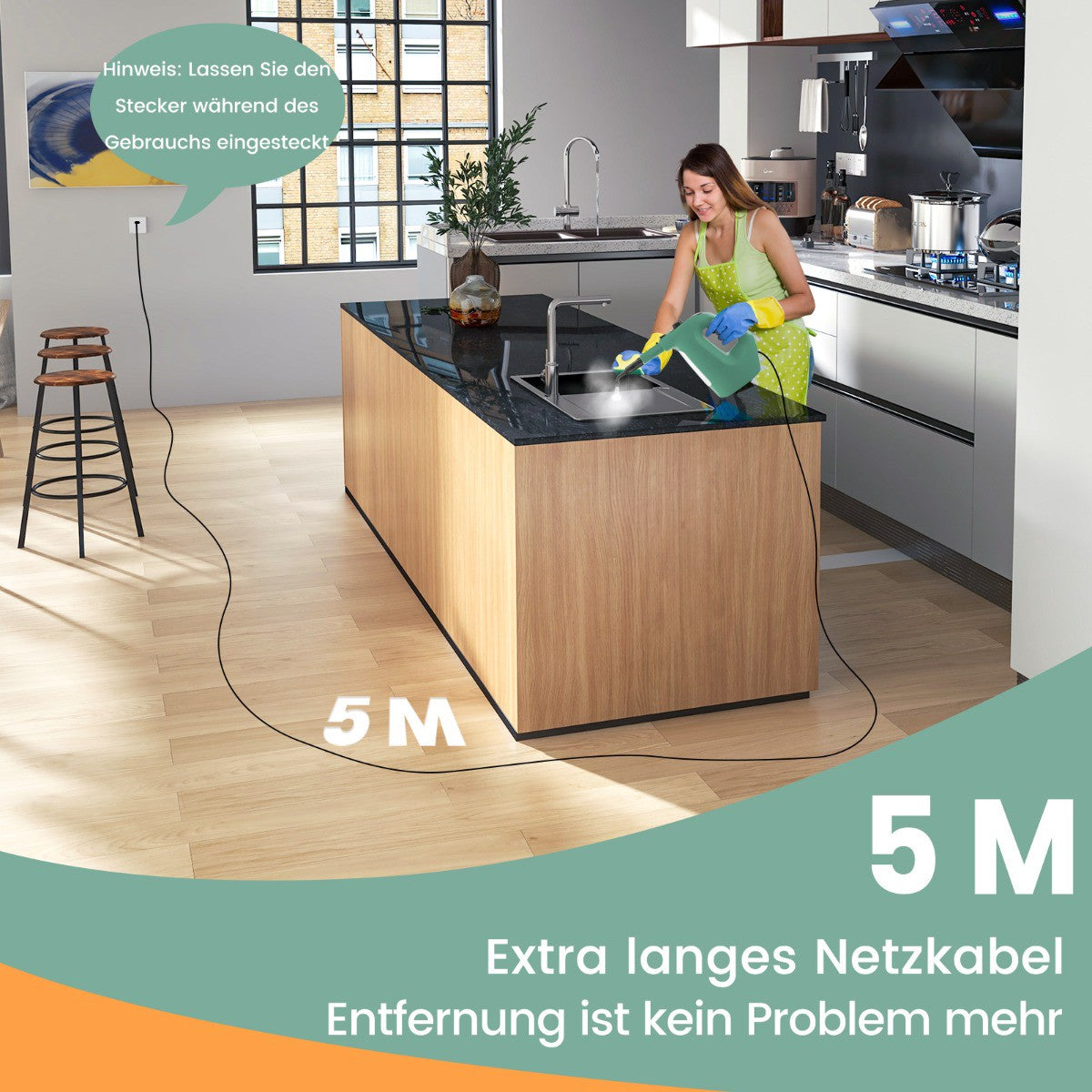 Handheld Steam Cleaner, 1400W, 400ml, 14-Piece Set
