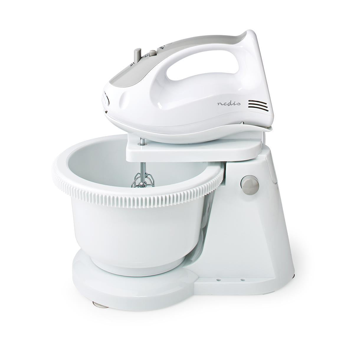 Hand whisk | 200 W | 5 speed setting | Turbo function | Turning bowl / 2 dough hooks / 2 whisks | Grey/White