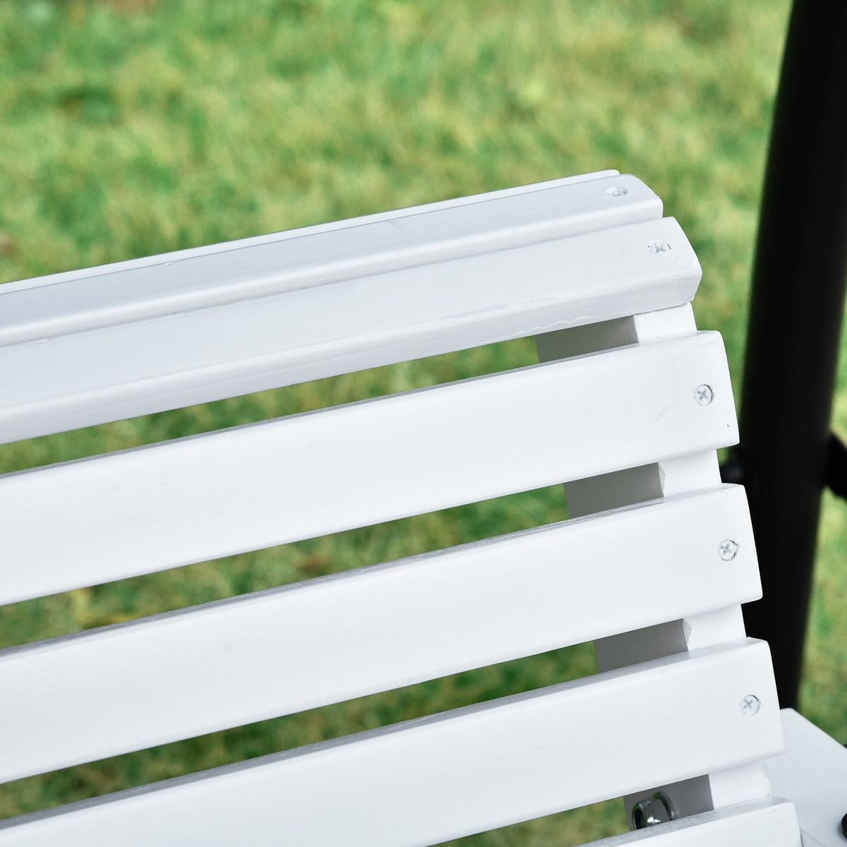 Hanging Bench Garden Swing Swing Bench With Foldable Coffee Table For 2-3 People Fir Wood Patio Comfortable 150 X 75 X 53 Cm White