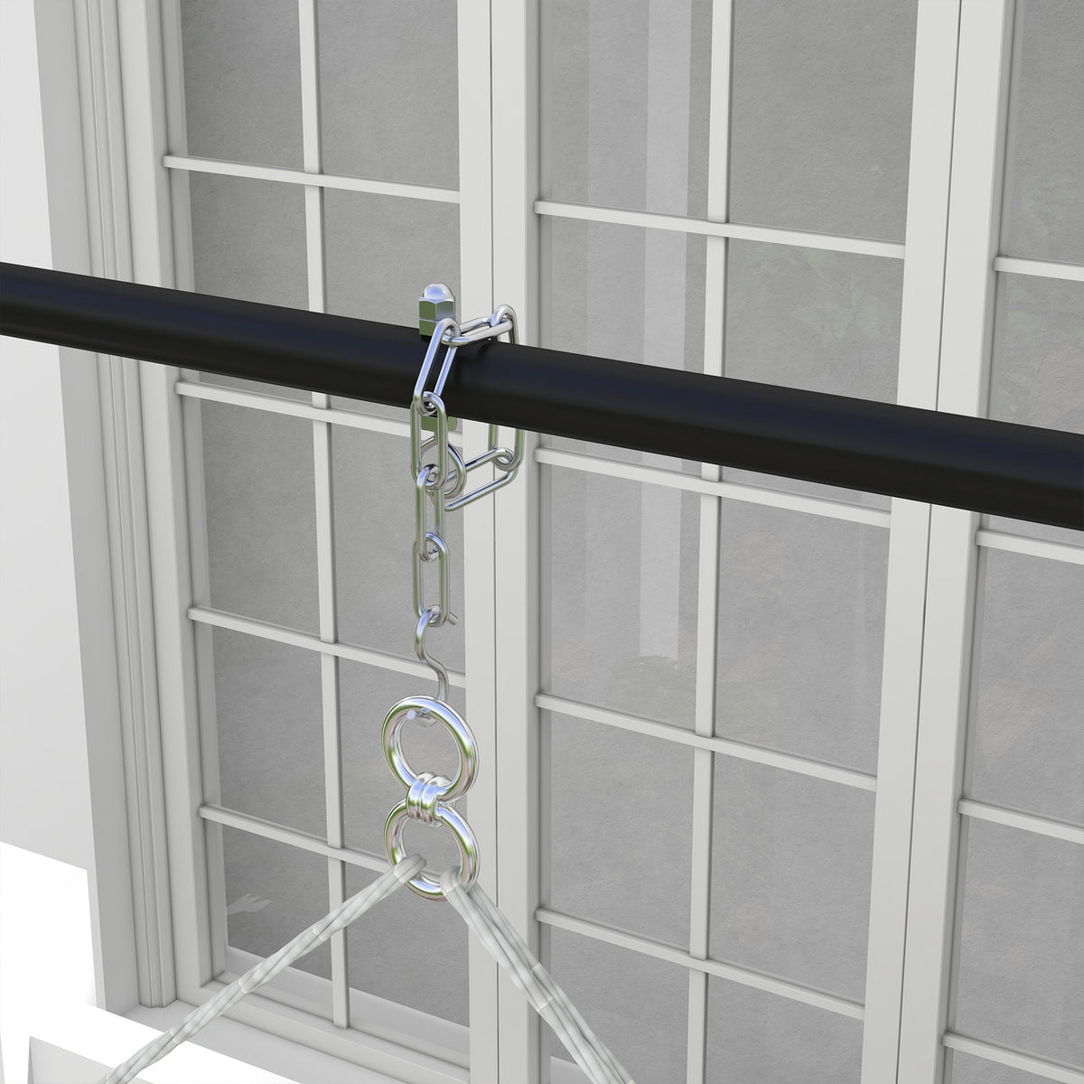 Hanging Chair Frame Hanging Chair Frame Height-Adjustable Stand For Hanging Chair With 3 Hooks Max. 250 Kg Load Capacity Metal Black